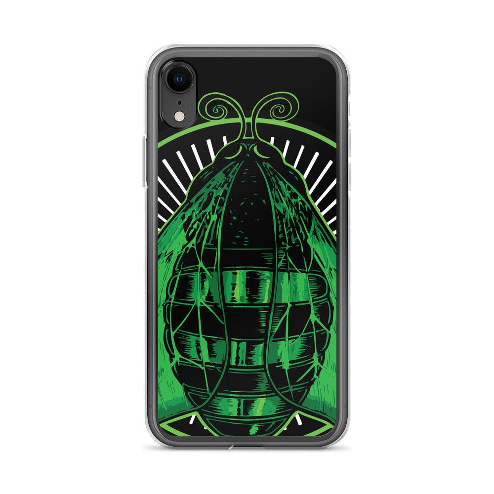 Green Bee Life iPhone Case in All Sizes with Original Hive Bee Art Logo.