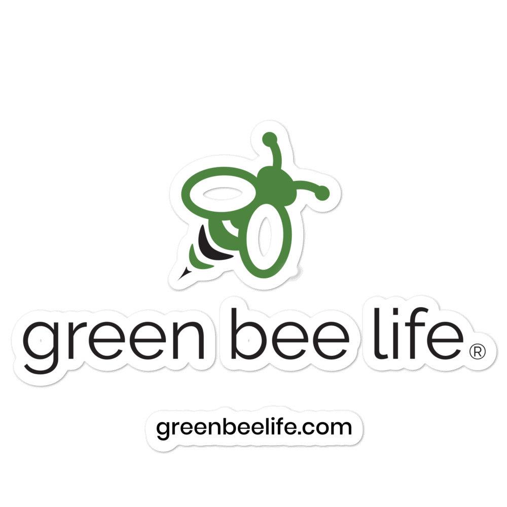 Green Bee Life Logo Bubble-Free Stickers | Green Bee Life.