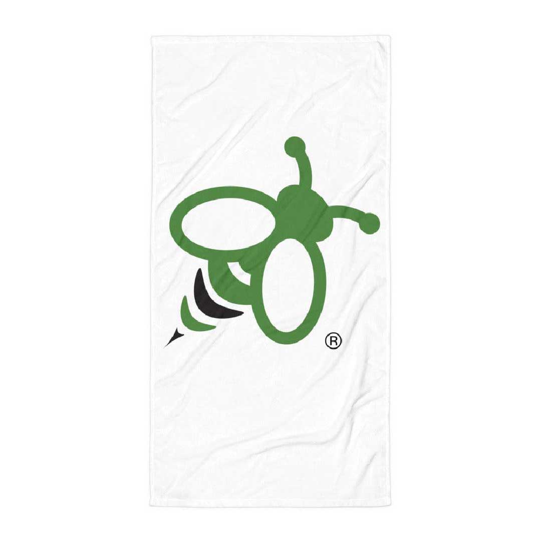 Beach and Pool Towel - Large, Highly Absorbent, Light Weight, Soft Terry - Bee Logo