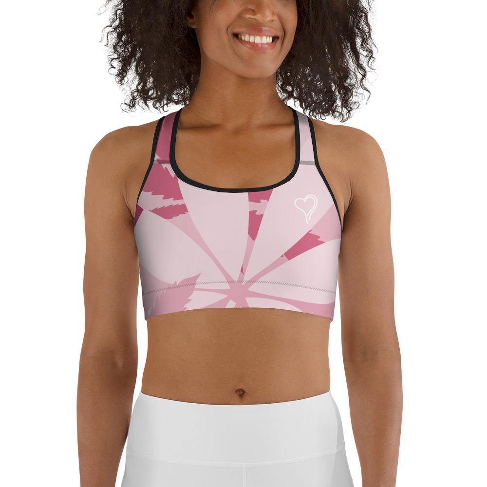 Women's Bee Love Pink Floral Sports Bra | Green Bee Life.