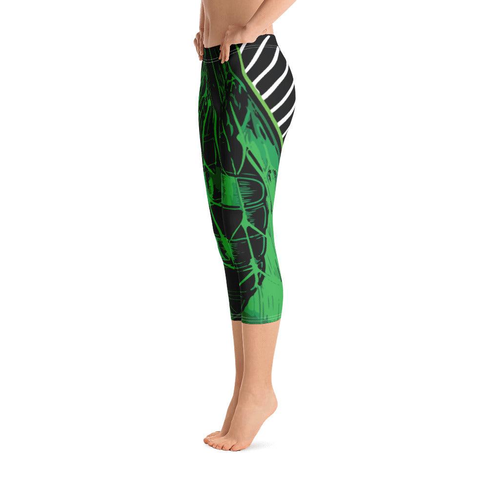 Hive Bee Printed Capri Leggings | Green Bee Life.