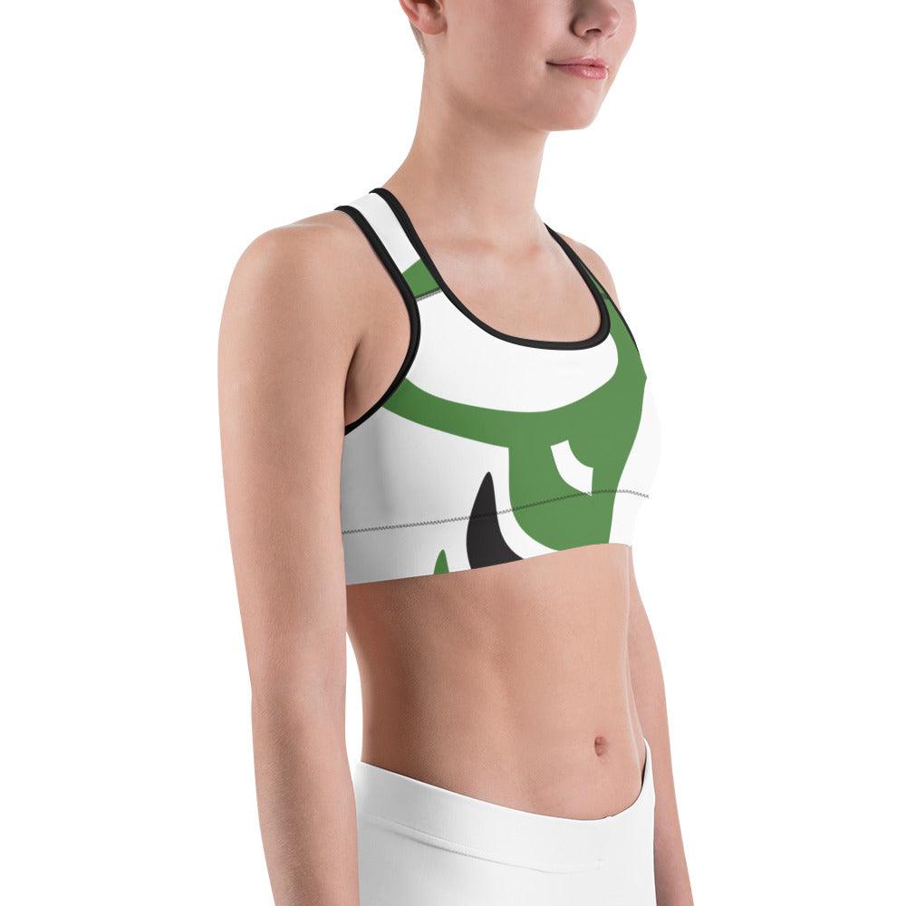 Sports Bra Classic Bee White and Green | Green Bee Life.