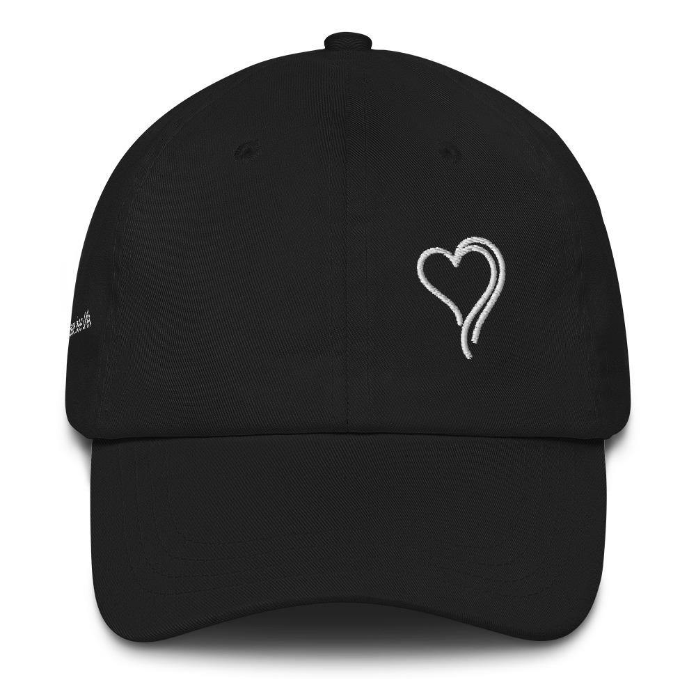 White Heart Design w/Cap in Pink or black Color.