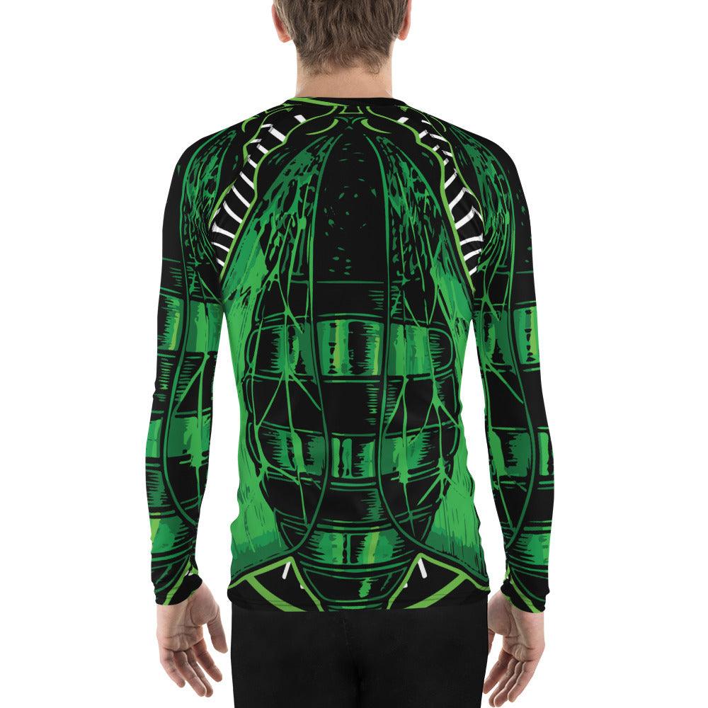 Green Bee Life Men's Sun Protection Shirt with All Over Print.