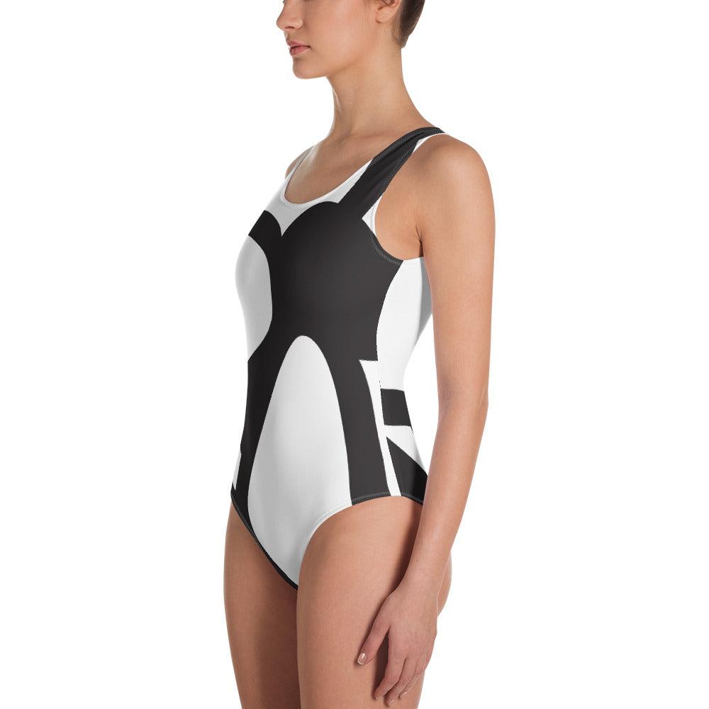 Classic Bee  All Over Print One Piece Swimsuit | Green Bee Life.
