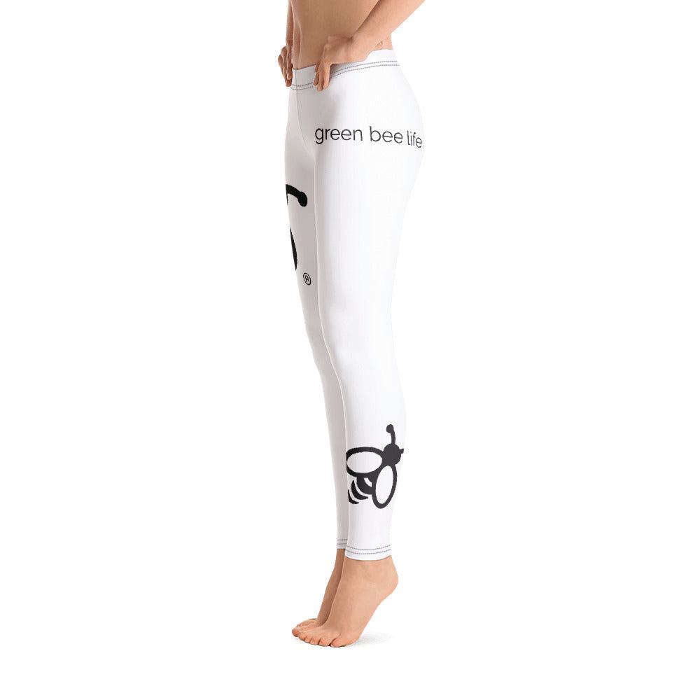 Yoga Leggings Classic Bee | Black & White | Green Bee Life.
