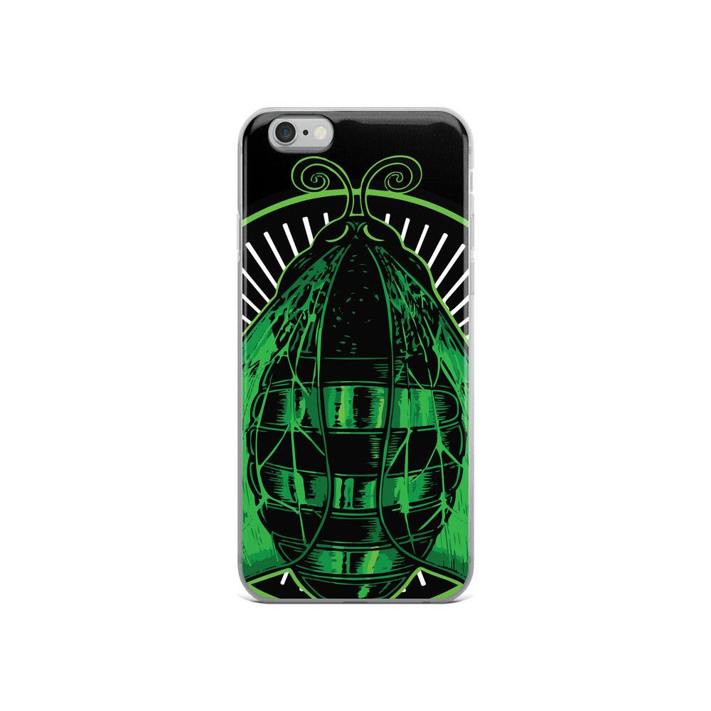 Green Bee Life iPhone Case in All Sizes with Original Hive Bee Art Logo.