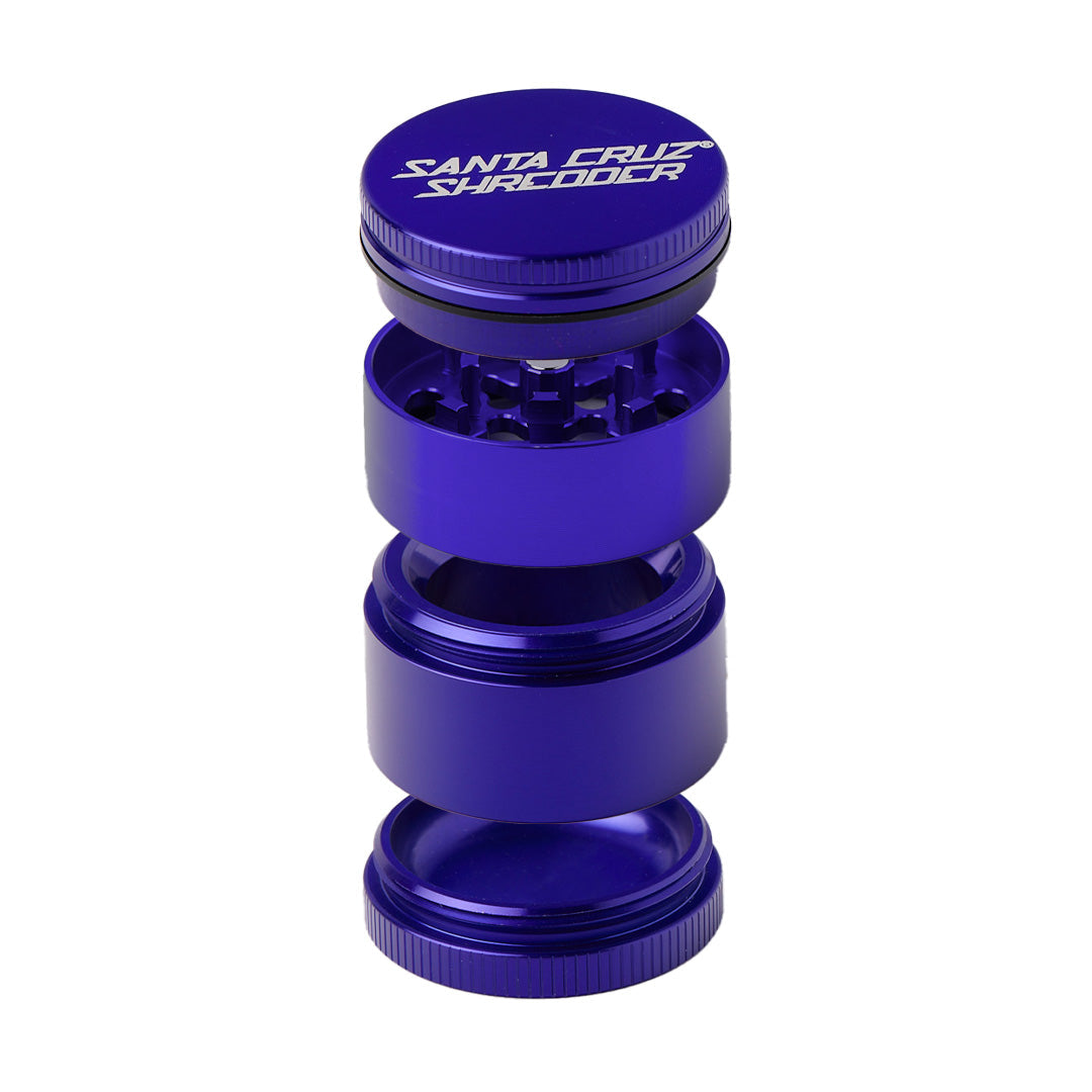 Blue 4-Piece Herb Grinder - Medium - Santa Cruz Shredder 