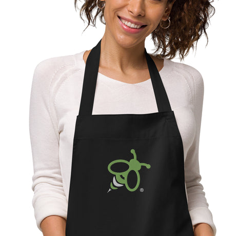 Chef's Apron - Organic Cotton with Embroidered Green Bee Logo