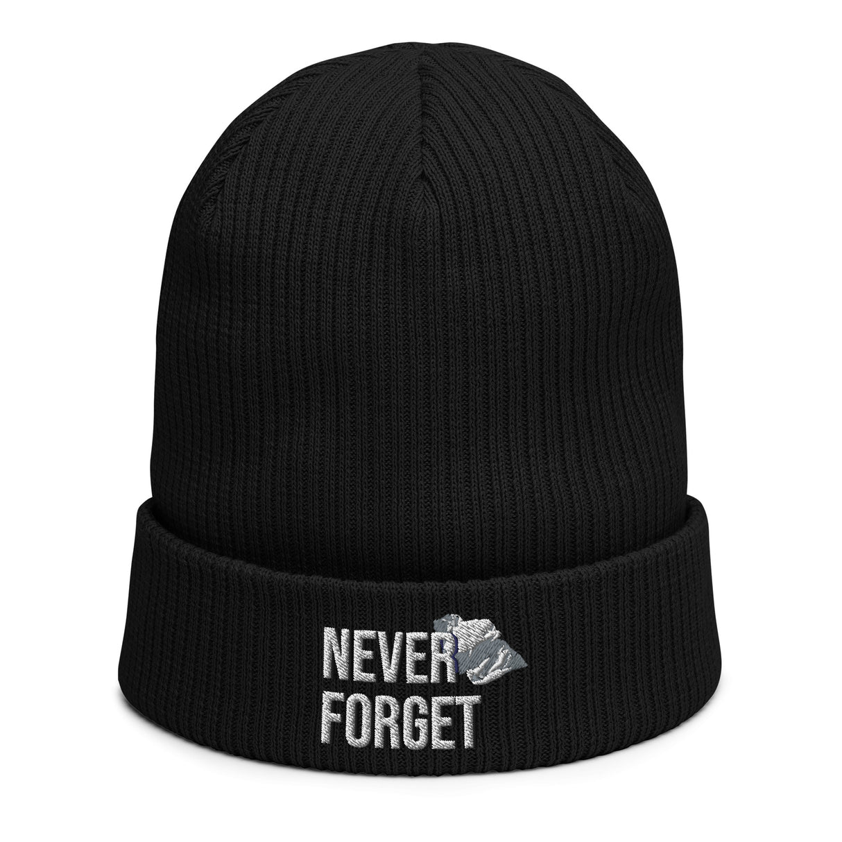 Beanie for Men and Women 100% Organic Cotton -  Military Veteran Emblem | Never Forget