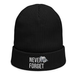 Beanie for Men and Women 100% Organic Cotton -  Military Veteran Emblem | Never Forget