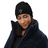 Beanie for Women 100% Organic Cotton -  Bee Love Heart Logo