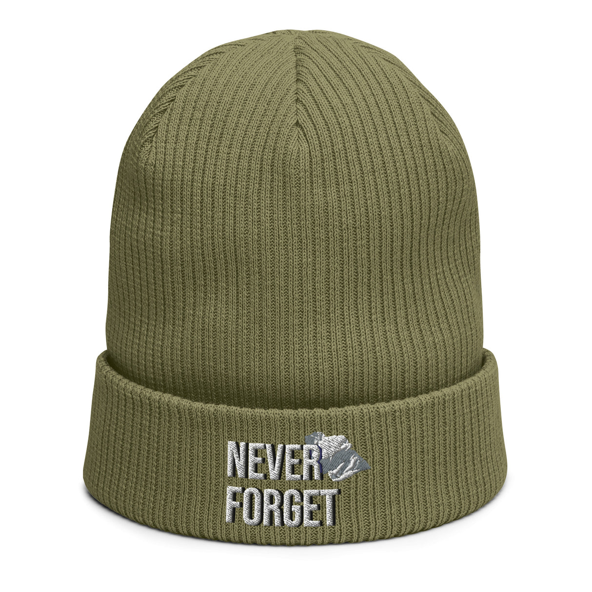 Beanie for Men and Women 100% Organic Cotton -  Military Veteran Emblem | Never Forget