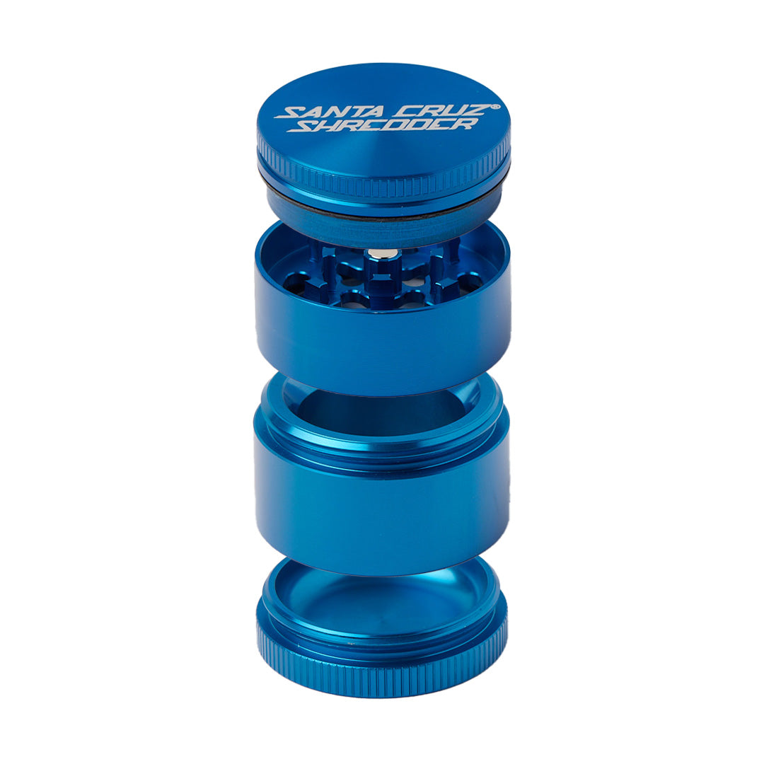 Blue 4-Piece Weed Grinder - Medium - Santa Cruz Shredder 