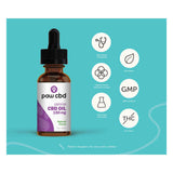 Focus on the natural peanut butter flavor of Paw CBD Oil for Dogs, emphasizing its pet-friendly taste and wellness properties