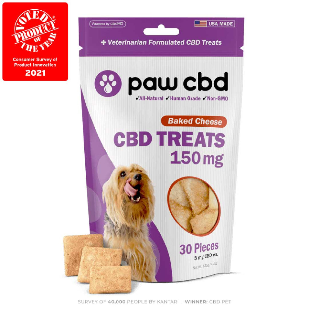 paw cbd Hard Chew CBD Dog Treats - Baked Cheese | 30 Count