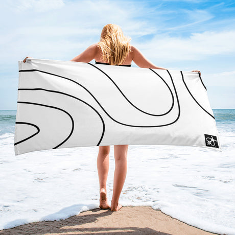 Beach and Pool Towel - Ultrasoft Lightweight Terry | Contemporary Black and White Design