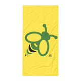 Beach and Pool Towel - Large, Highly Absorbent, Light Weight, Soft Terry - Bee Logo