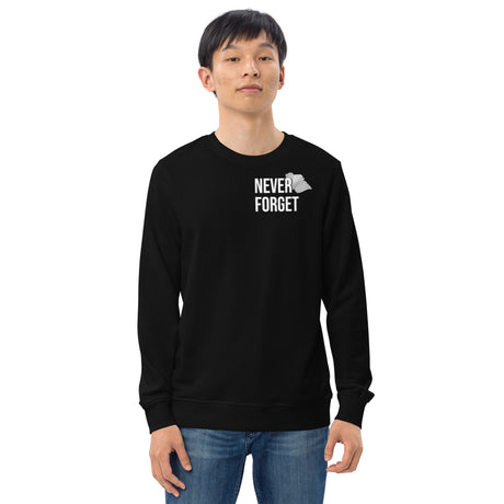 Men's Organic Crew Neck Sweatshirt with Never Forget Poppy Logo
