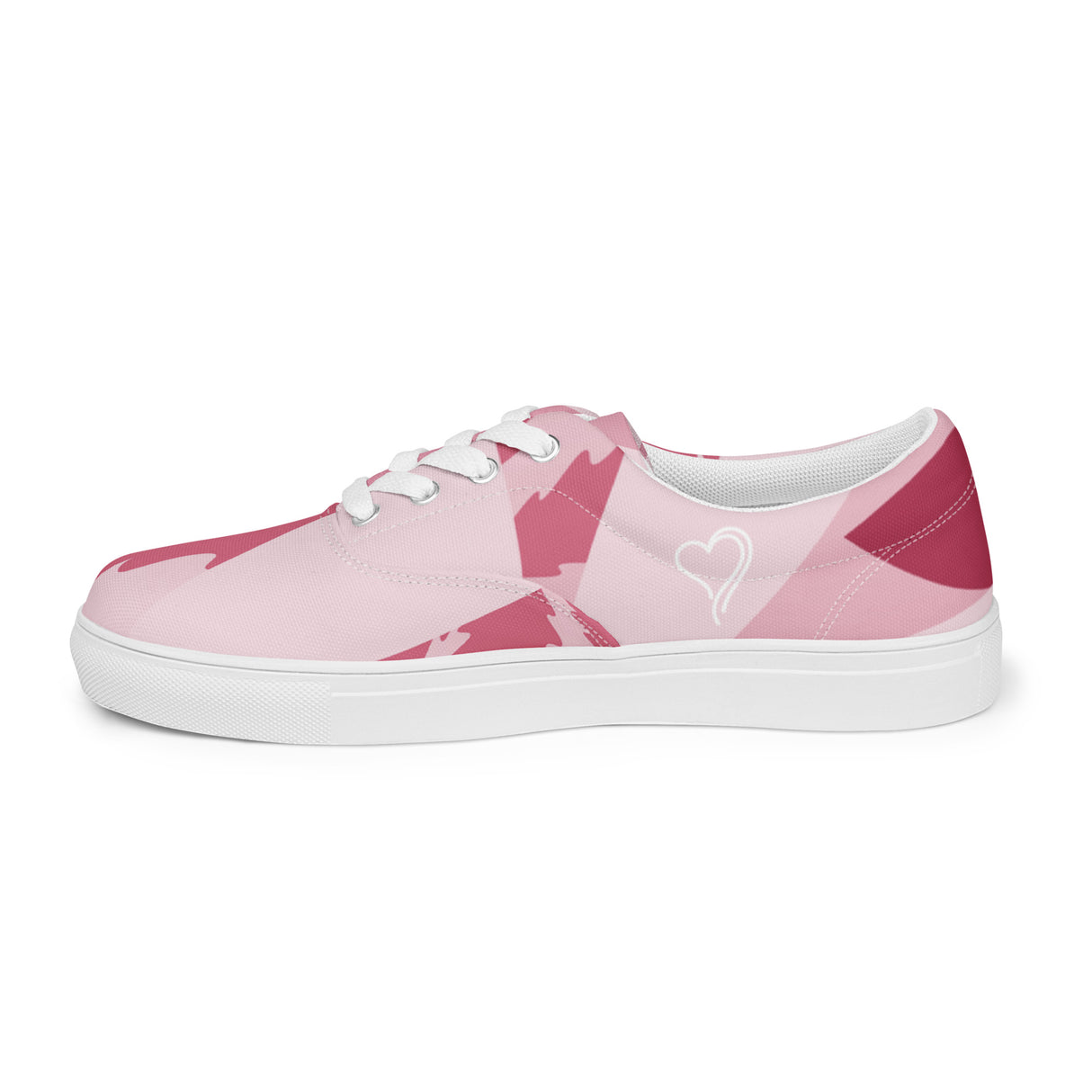 Women’s Lace-Up Canvas Sneakers with Bee Love Print