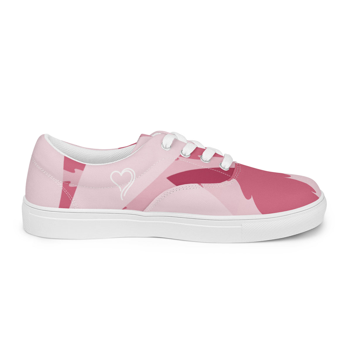 Women’s Lace-Up Canvas Sneakers with Bee Love Print